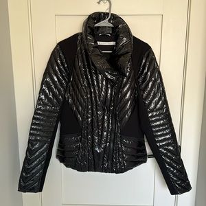 Blanc Noir Motion Panel Shiny Puffer Jacket